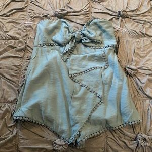 Lulus Strapless Tie front romper